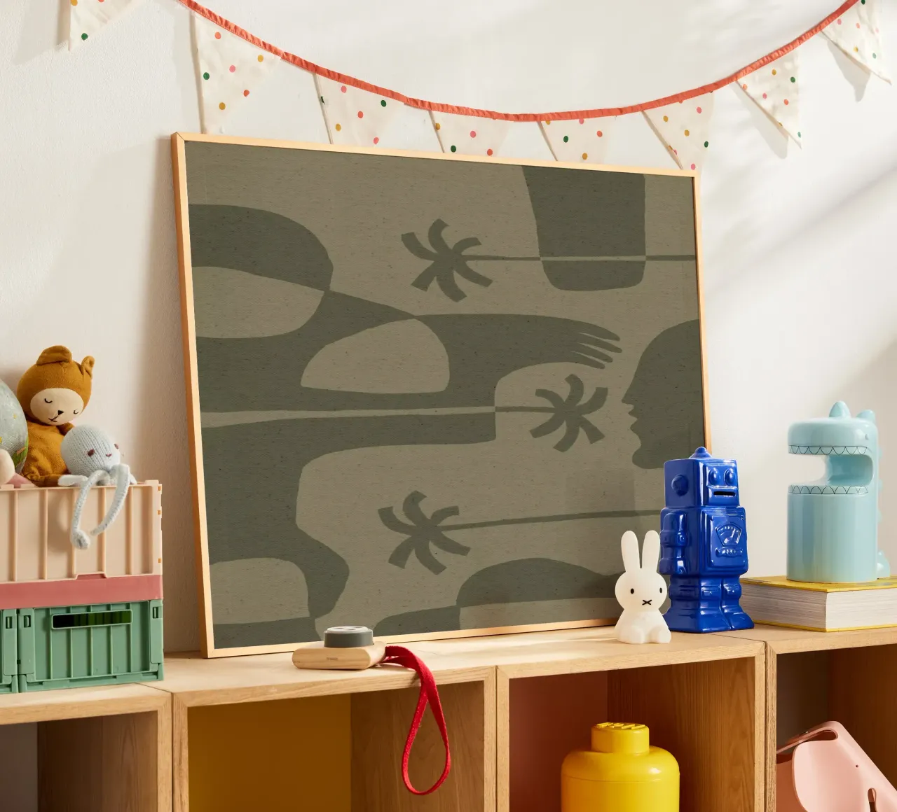 The Land Story 7 poster con telaio in plastica da Shatha Al Dafai