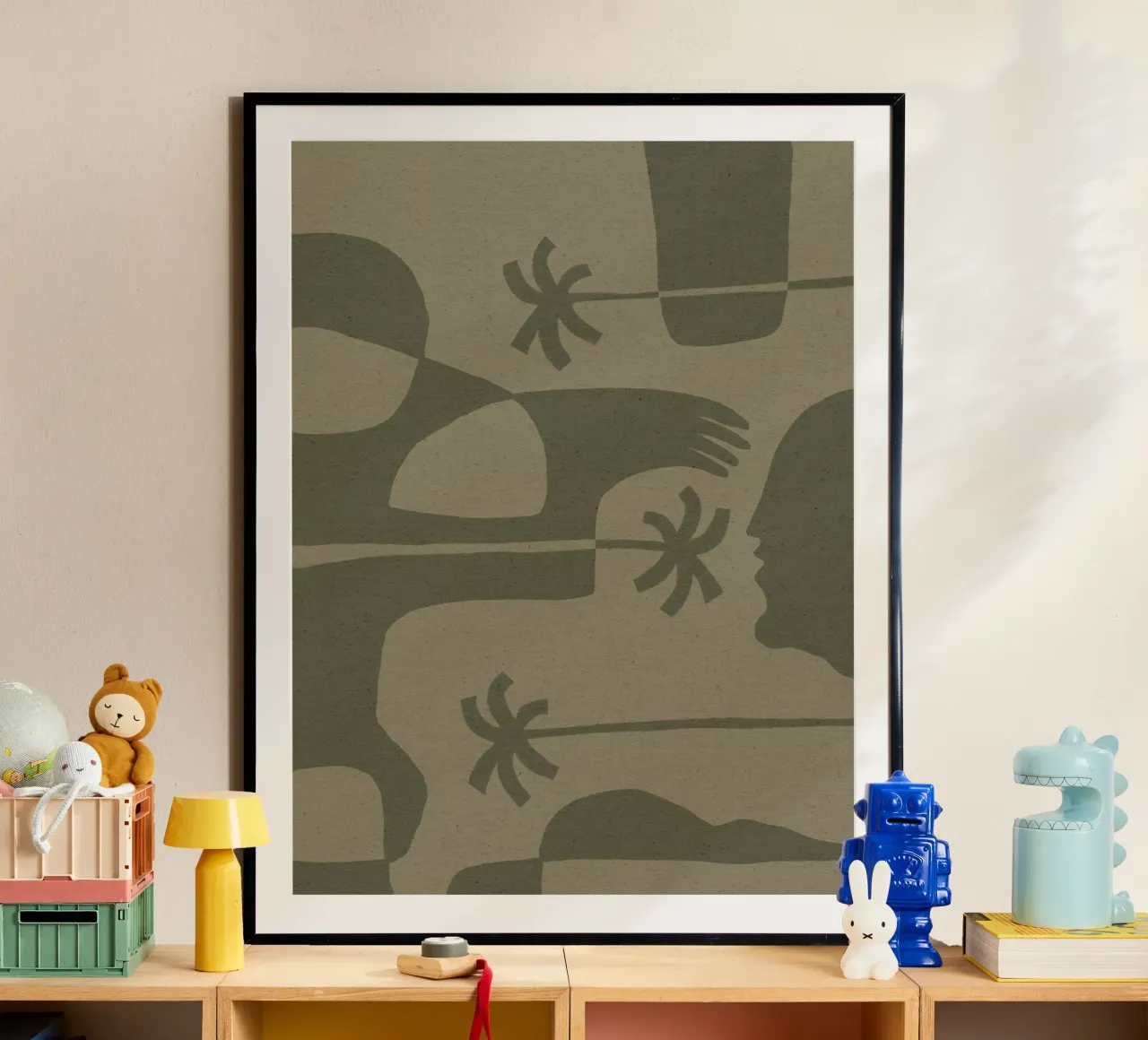 The Land Story 7 poster con telaio in plastica da Shatha Al Dafai