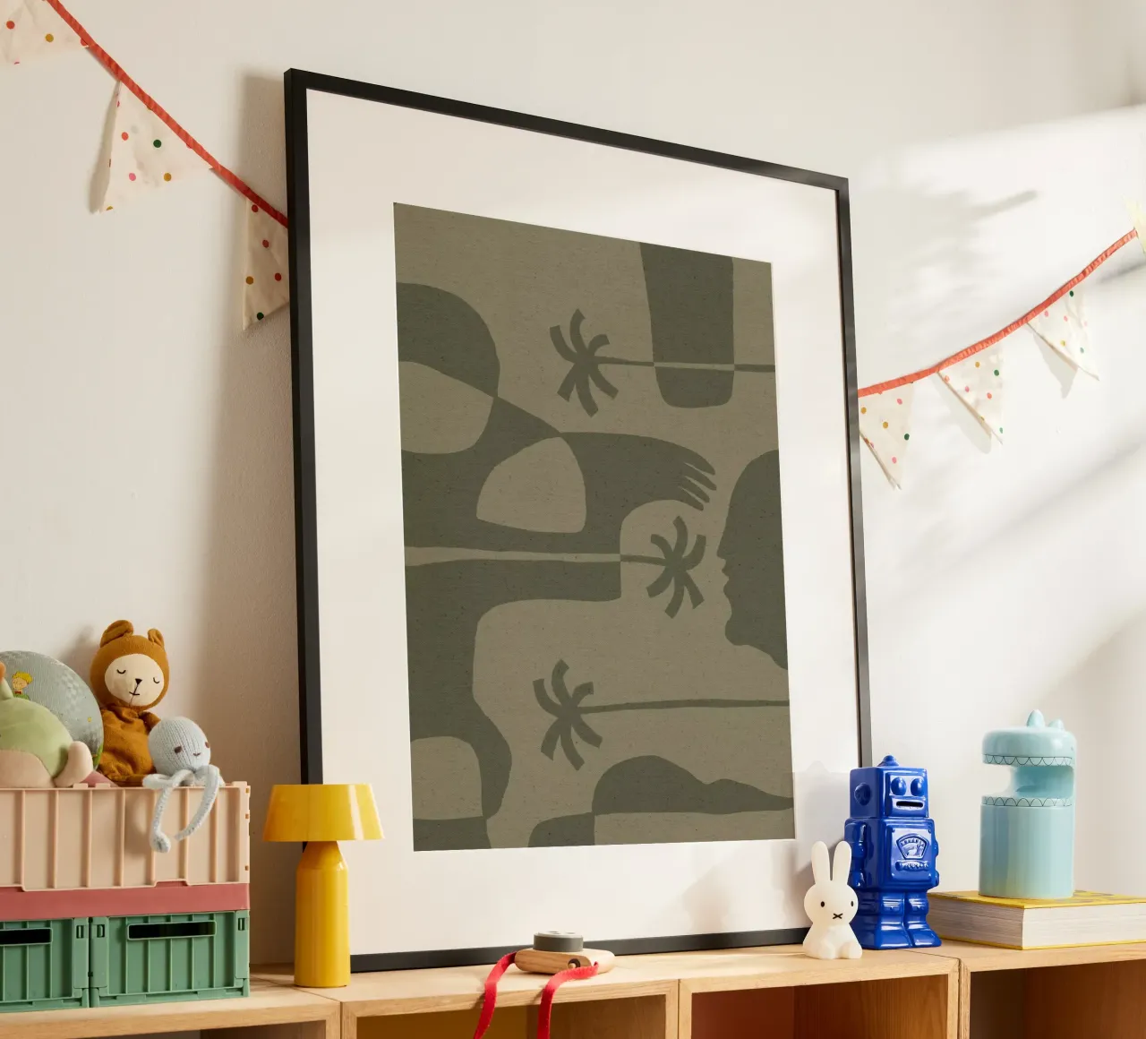 The Land Story 7 poster con telaio in plastica da Shatha Al Dafai