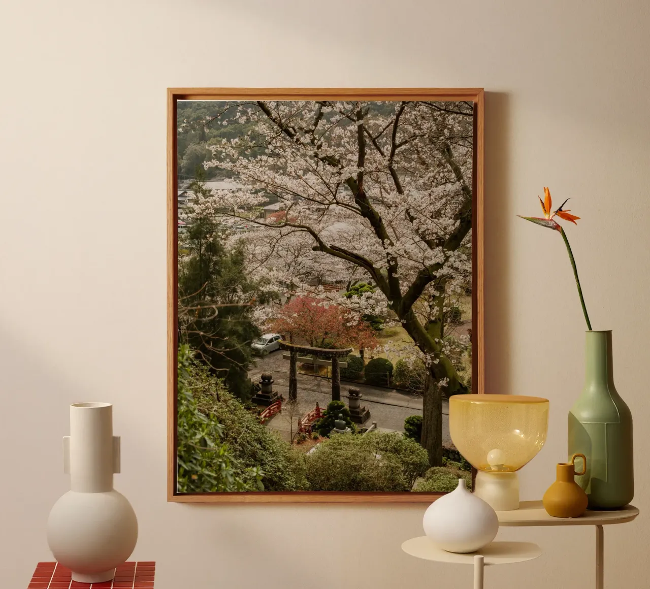 Porta Torii dei ciliegi in fiore tela con Cornice a cassetta da Marcel Bisig
