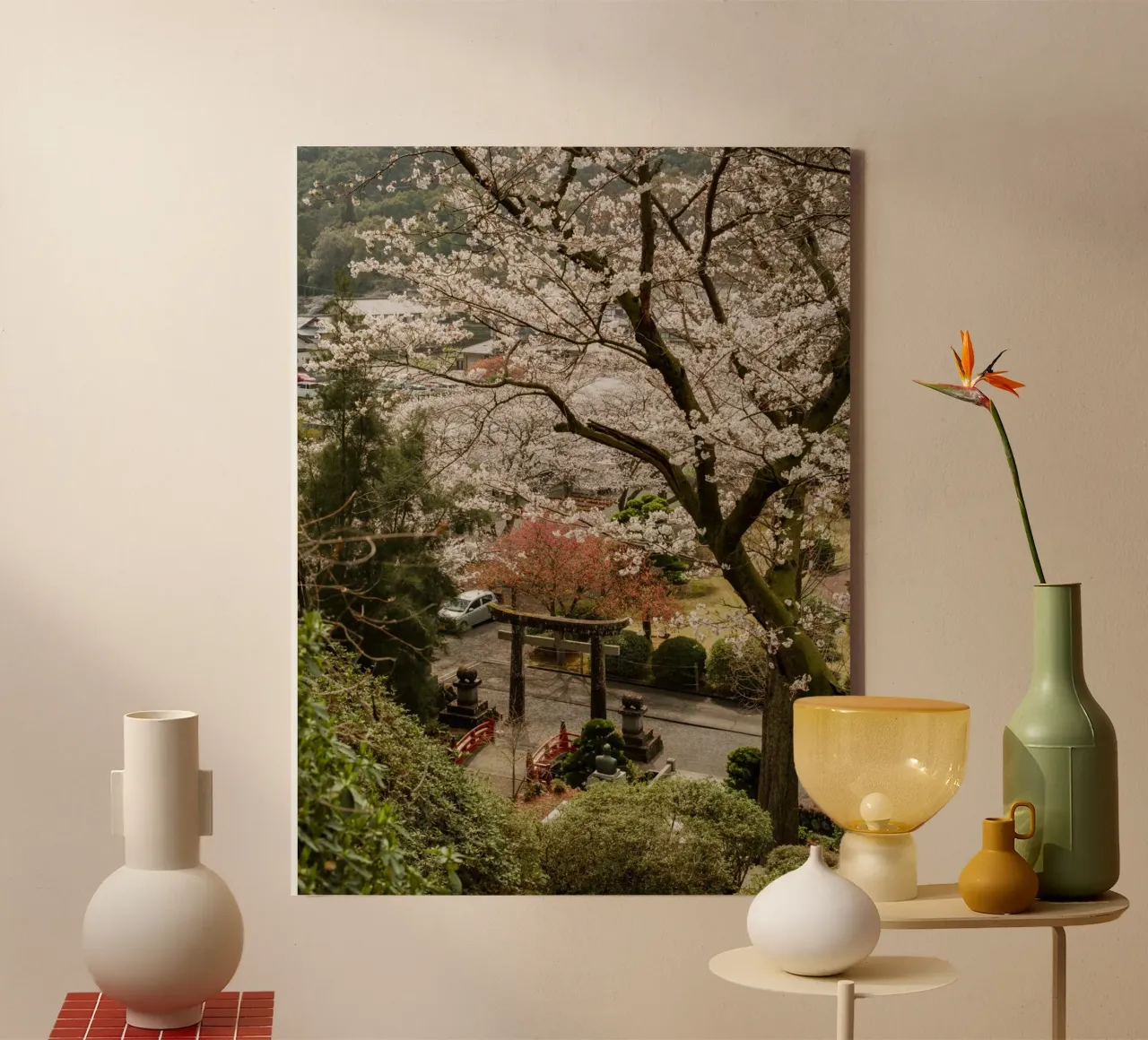 Porta Torii dei ciliegi in fiore tela con Cornice a cassetta da Marcel Bisig