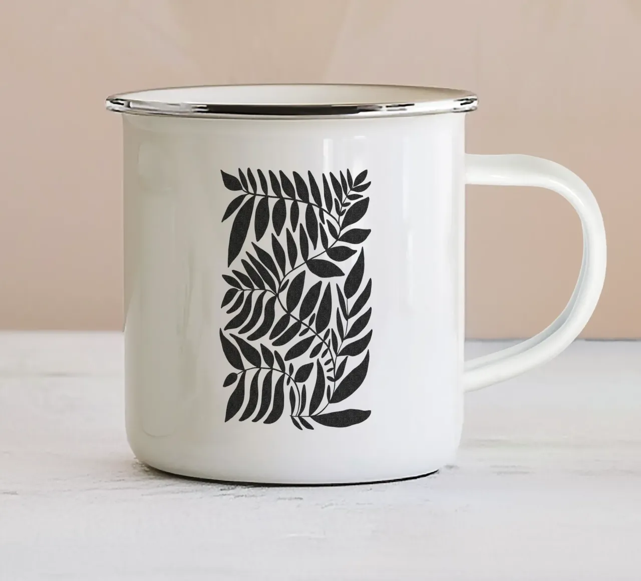 Leafy black tazza in smalto da TijanaArtStudio88