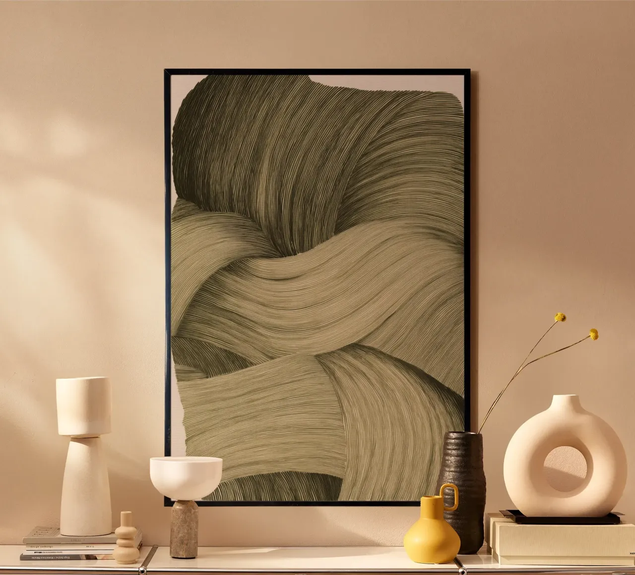 Line Memory poster con telaio in plastica da treechild