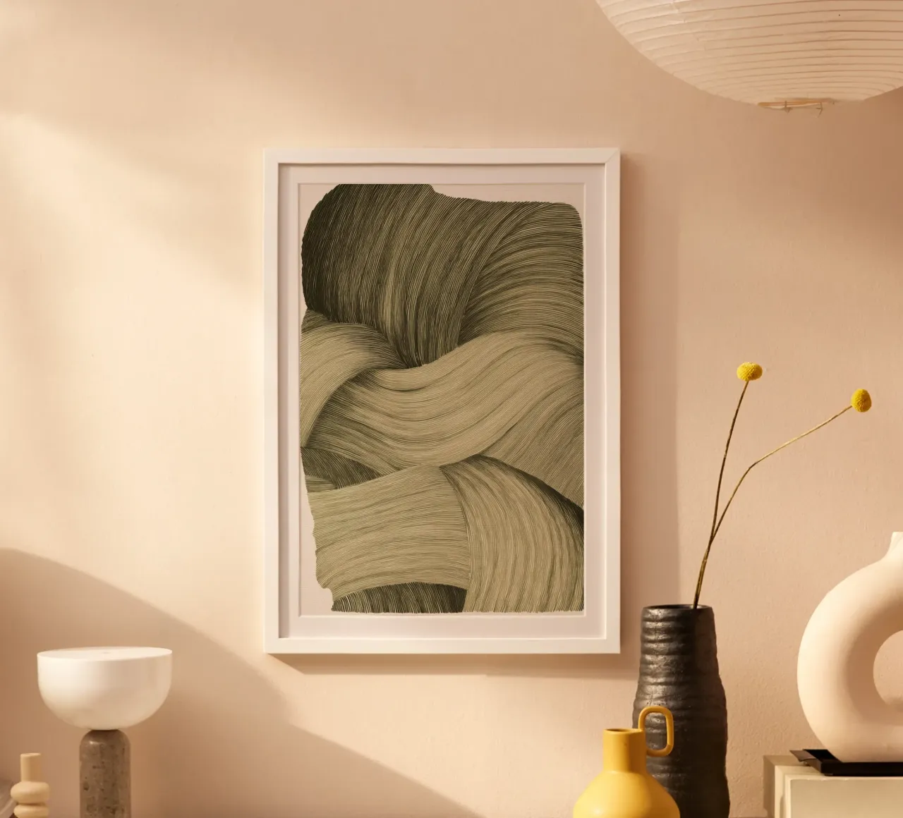 Line Memory poster con telaio in plastica da treechild