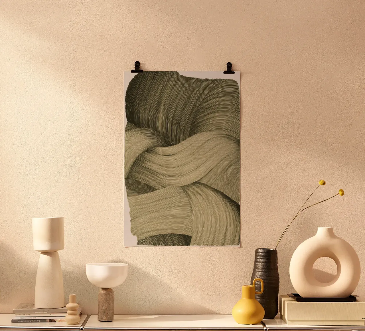 Line Memory poster con telaio in plastica da treechild