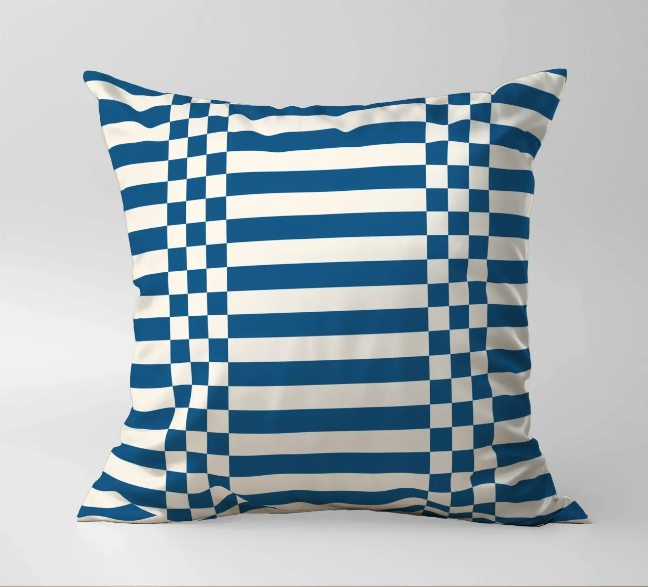 Blue checks and lines cuscino da TijanaArtStudio88