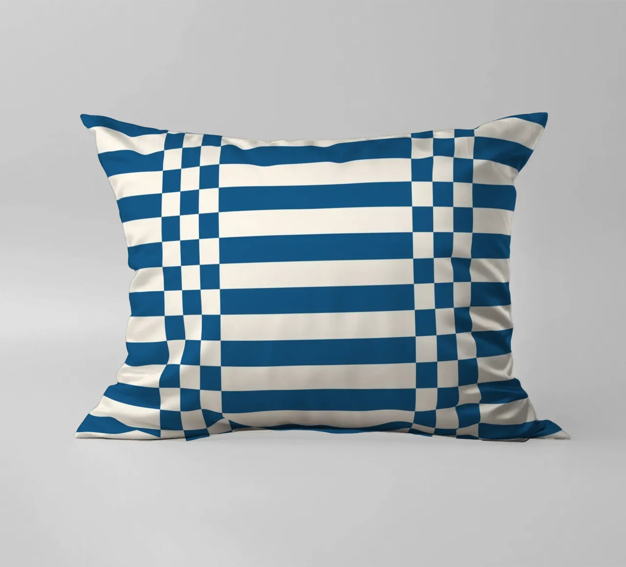 Blue checks and lines cuscino da TijanaArtStudio88