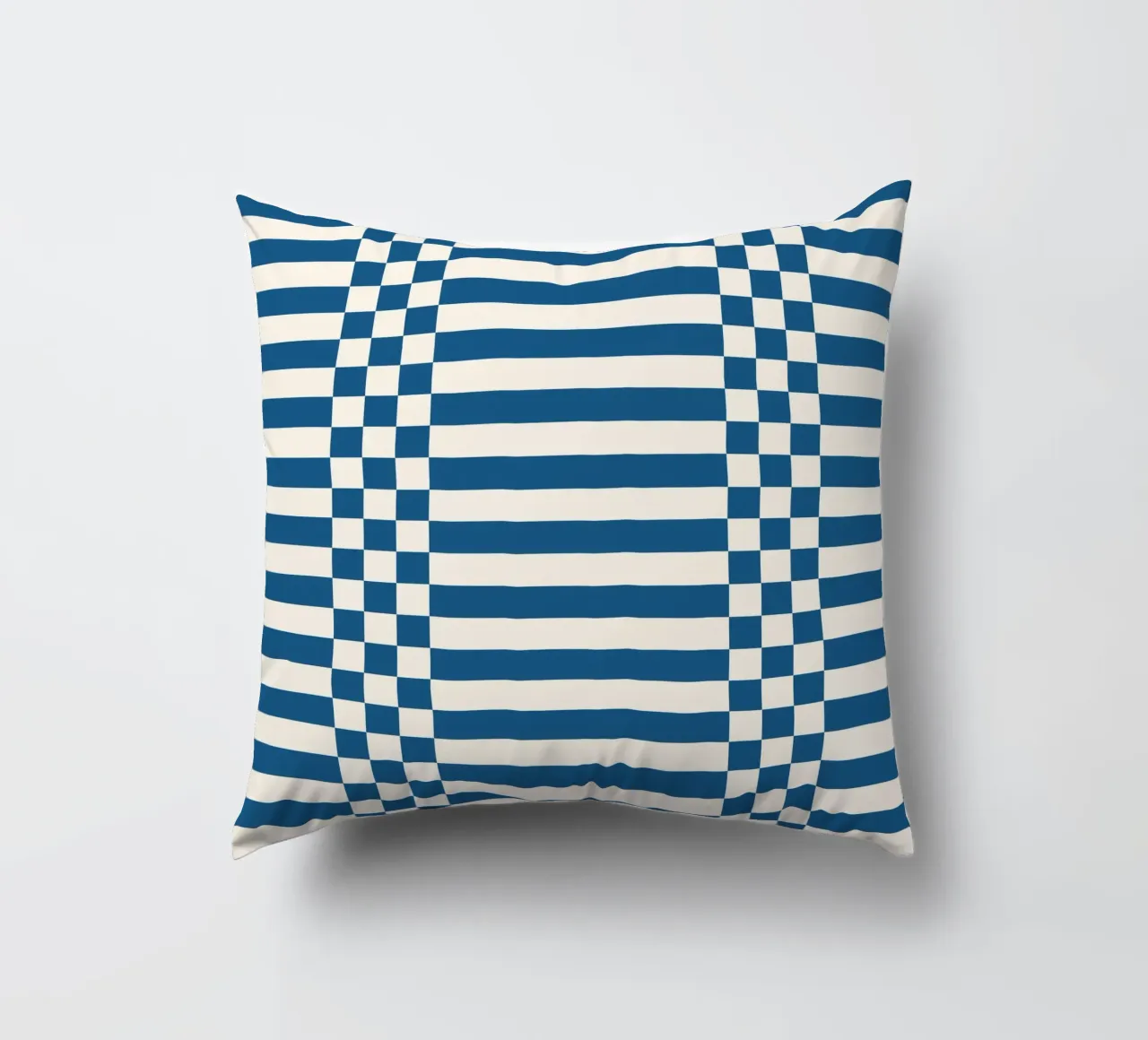 Blue checks and lines cuscino da TijanaArtStudio88