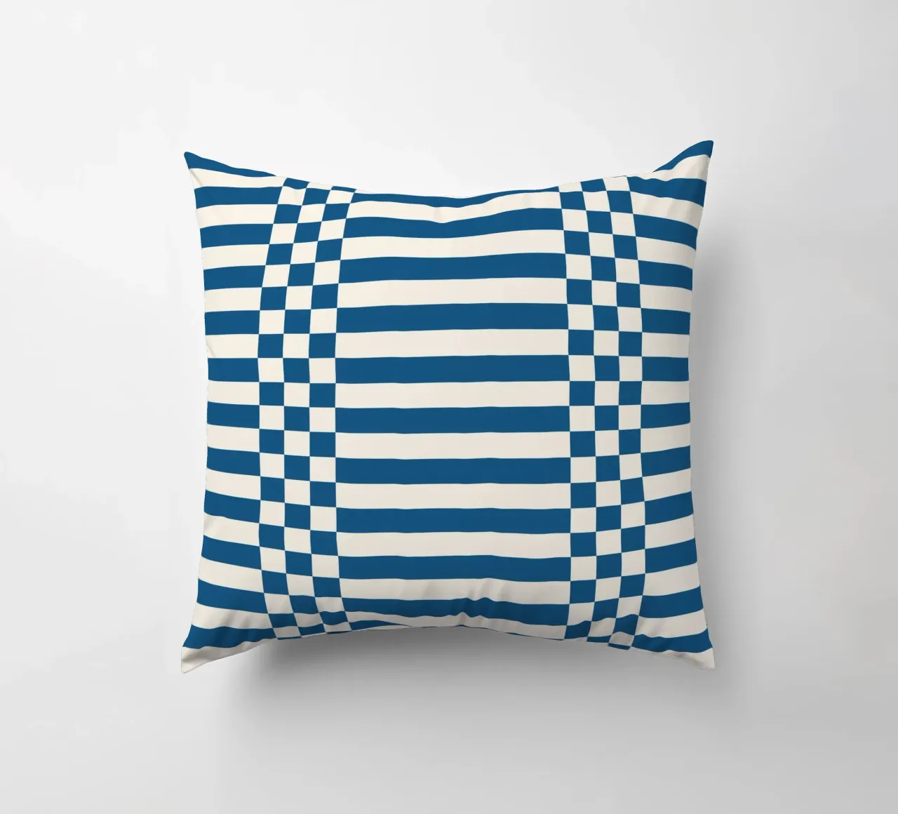 Blue checks and lines cuscino da TijanaArtStudio88