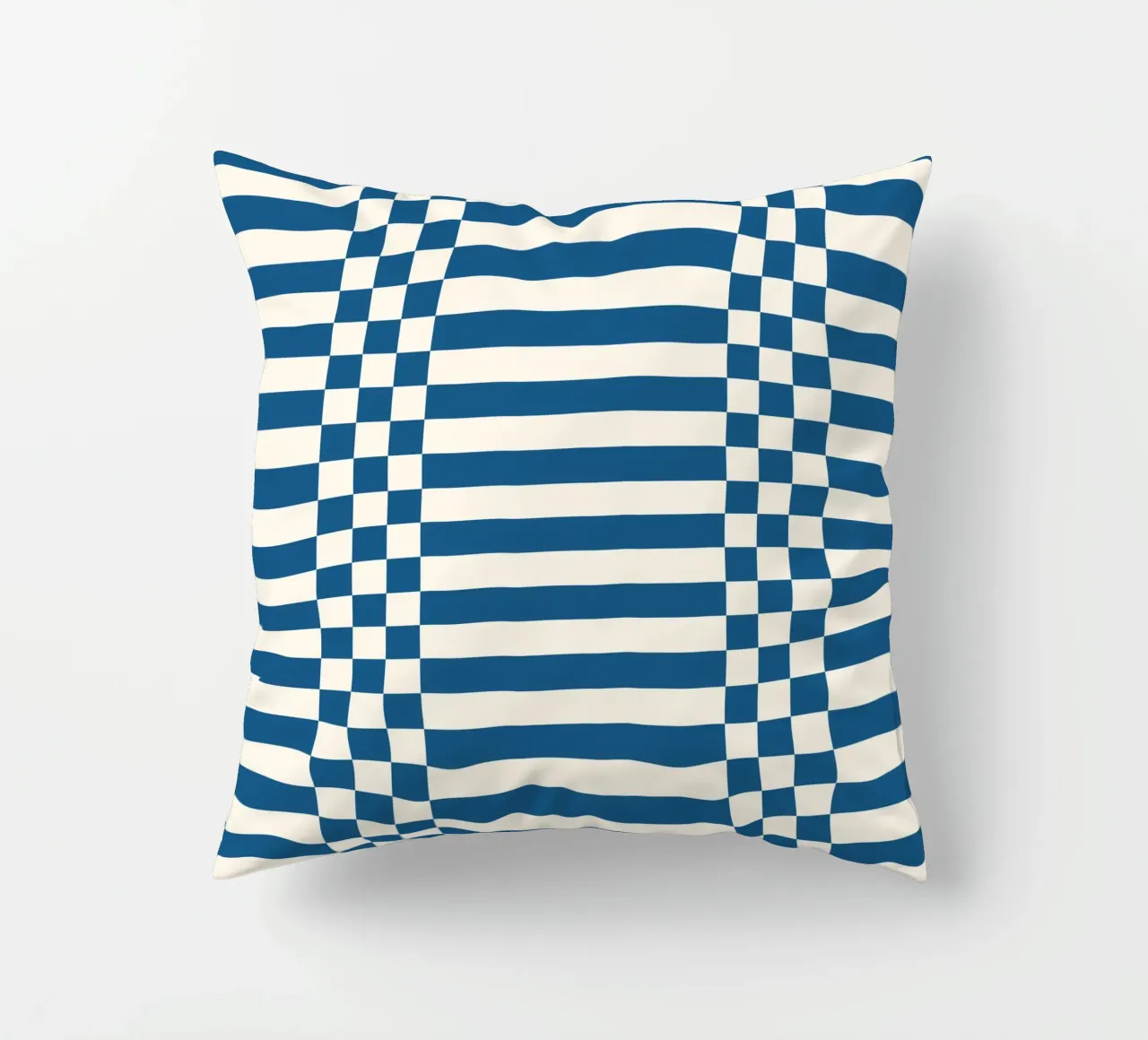 Blue checks and lines cuscino da TijanaArtStudio88