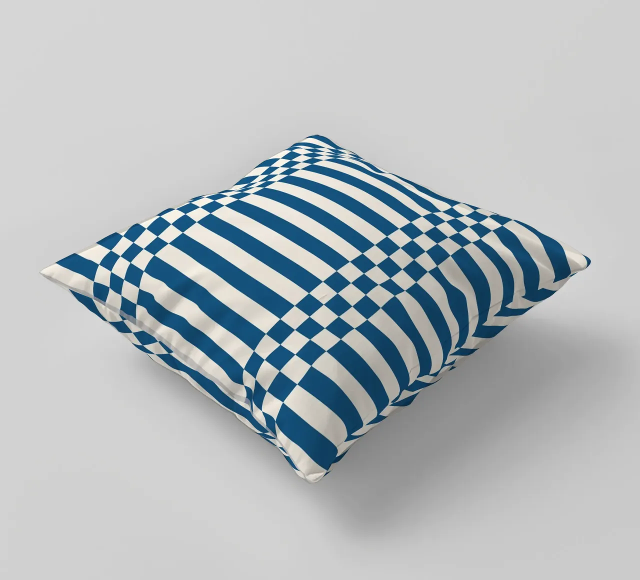 Blue checks and lines cuscino da TijanaArtStudio88