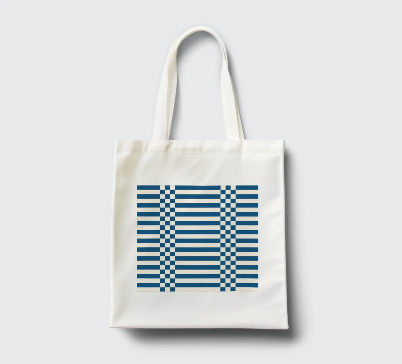 Blue checks and lines borsa in juta da TijanaArtStudio88