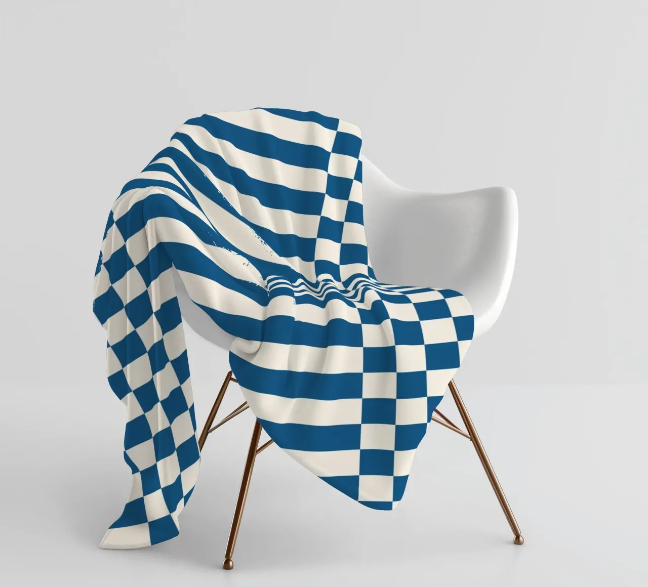 Blue checks and lines coperta in pile da TijanaArtStudio88