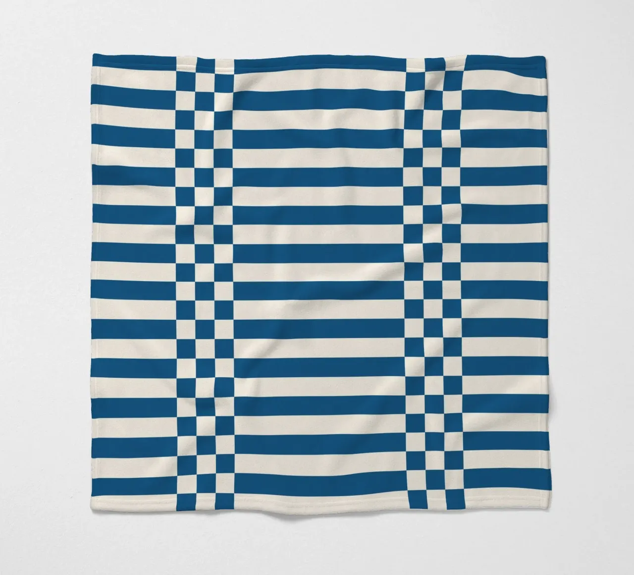 Blue checks and lines coperta in pile da TijanaArtStudio88