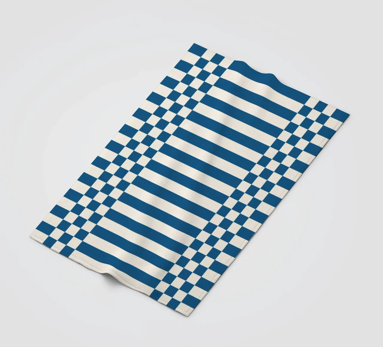 Blue checks and lines coperta in pile da TijanaArtStudio88