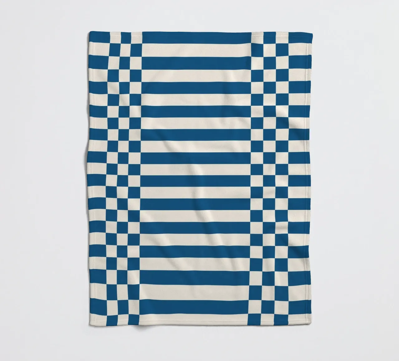 Blue checks and lines coperta in pile da TijanaArtStudio88