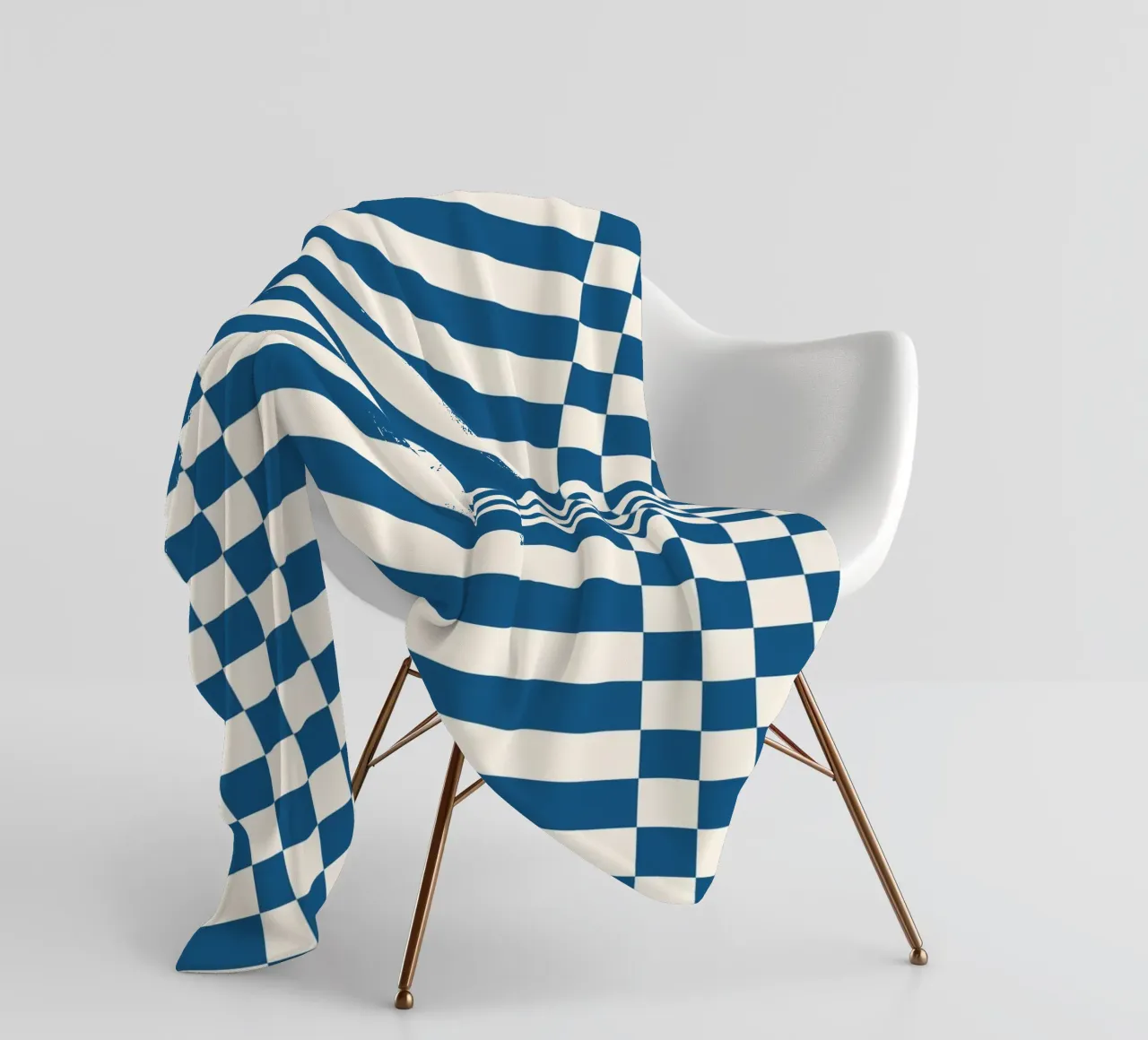 Blue checks and lines coperta in pile da TijanaArtStudio88
