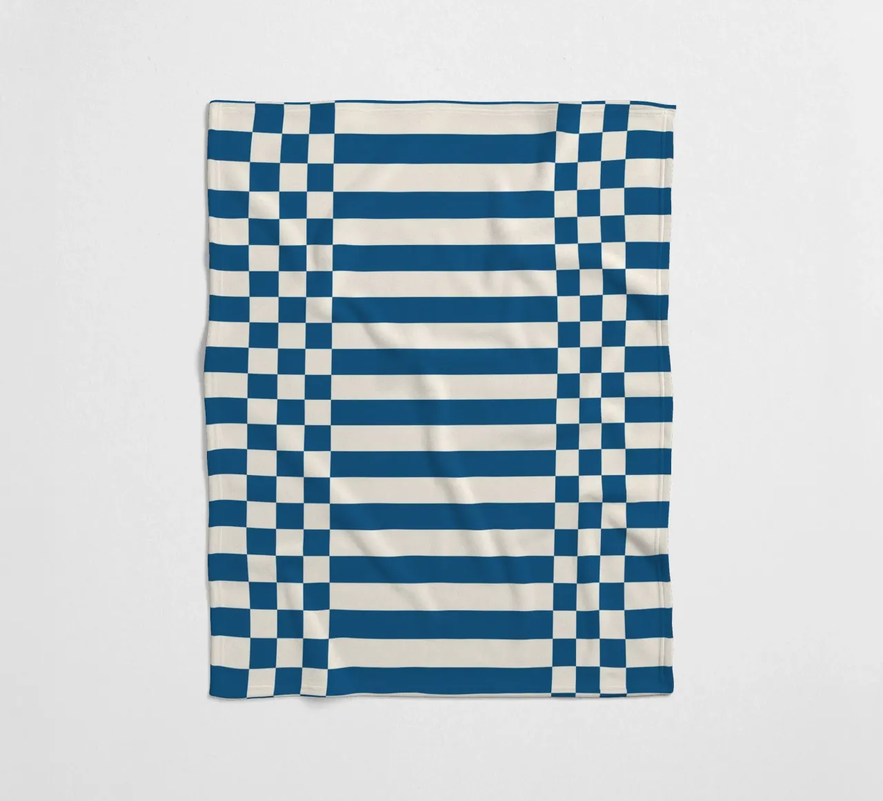 Blue checks and lines coperta in pile da TijanaArtStudio88