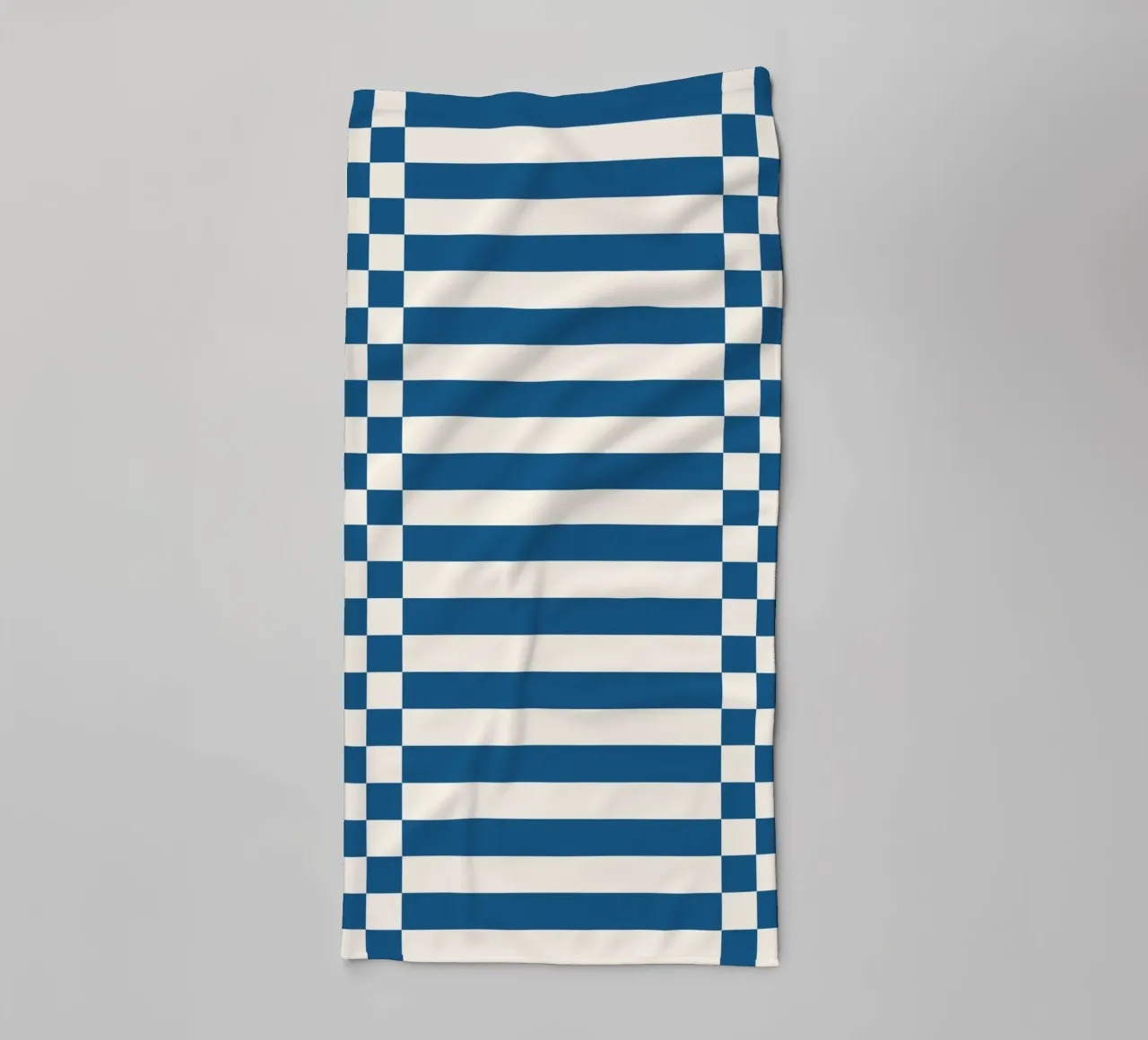 Blue checks and lines towel by TijanaArtStudio88