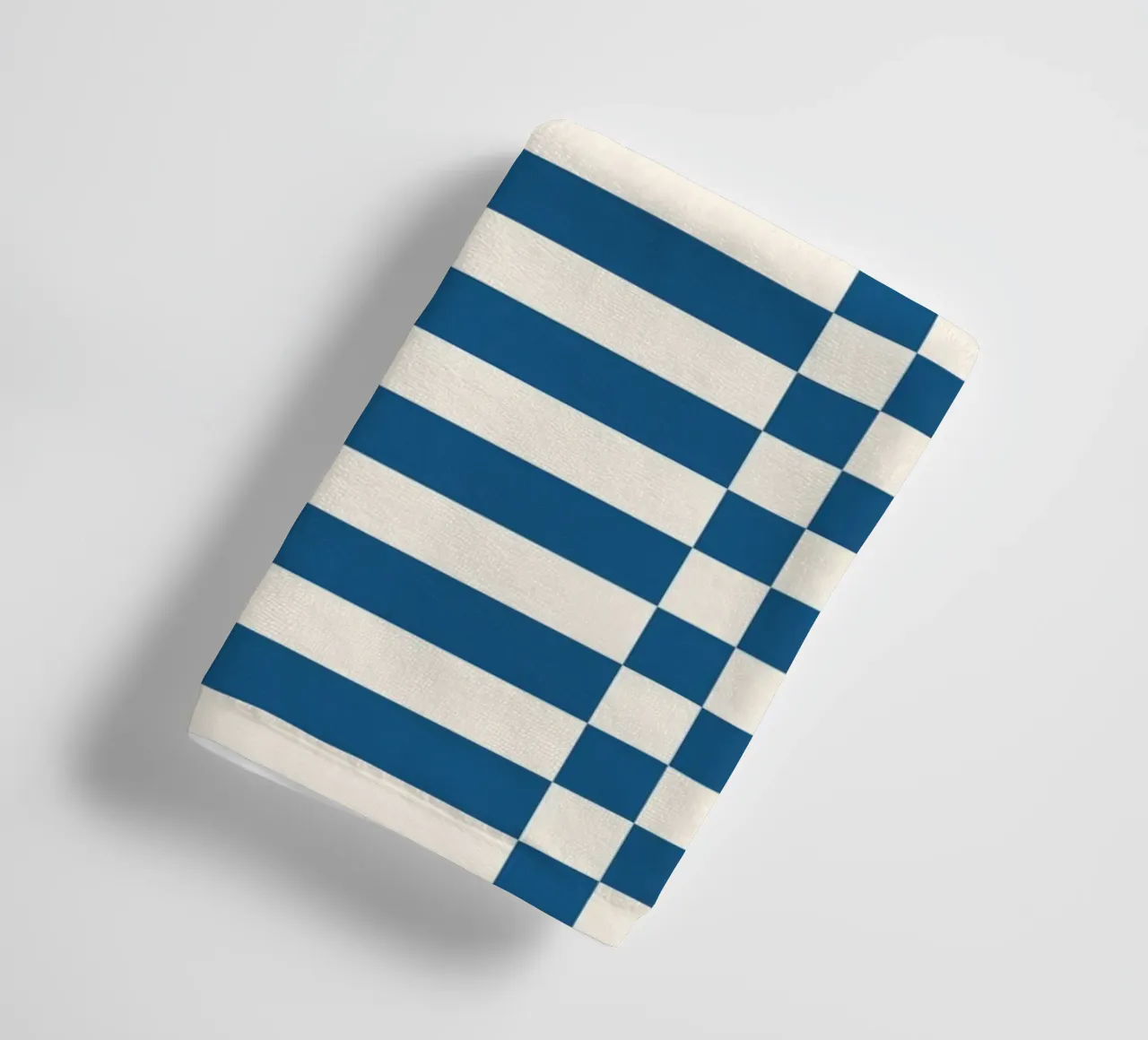 Blue checks and lines towel by TijanaArtStudio88