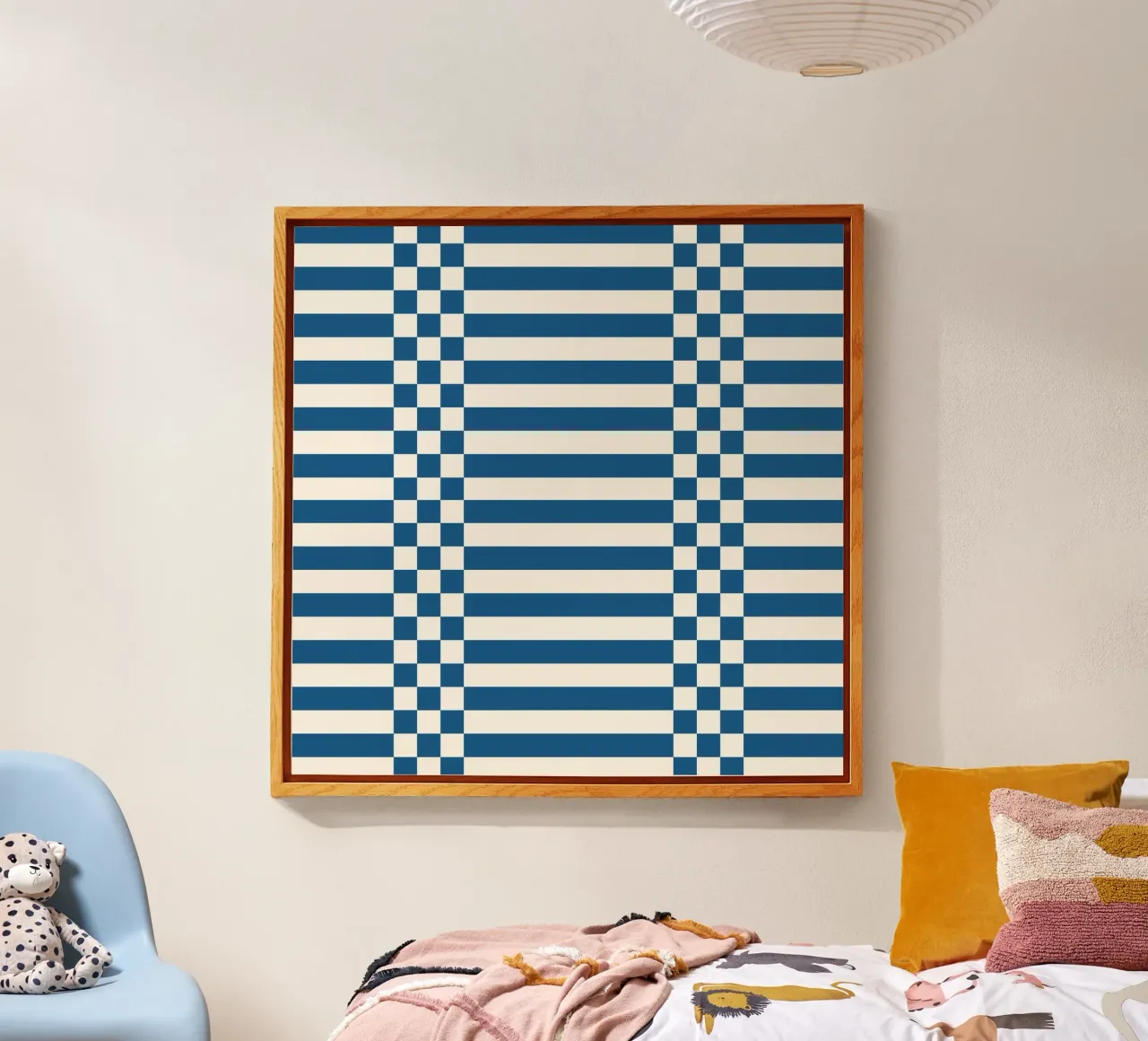 Blue checks and lines plexiglass da TijanaArtStudio88