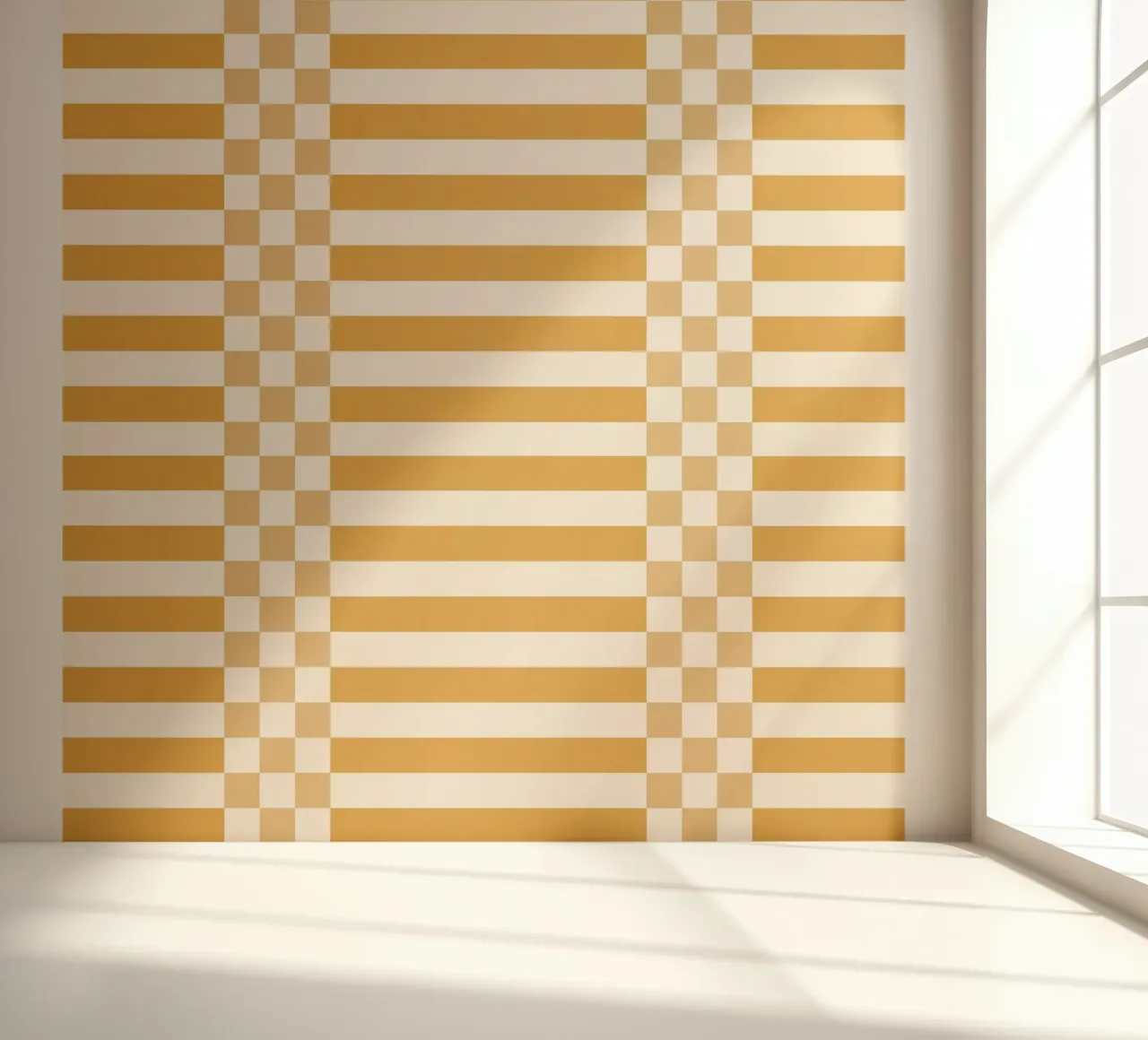 Light yellow checks and lines papel para pared de TijanaArtStudio88