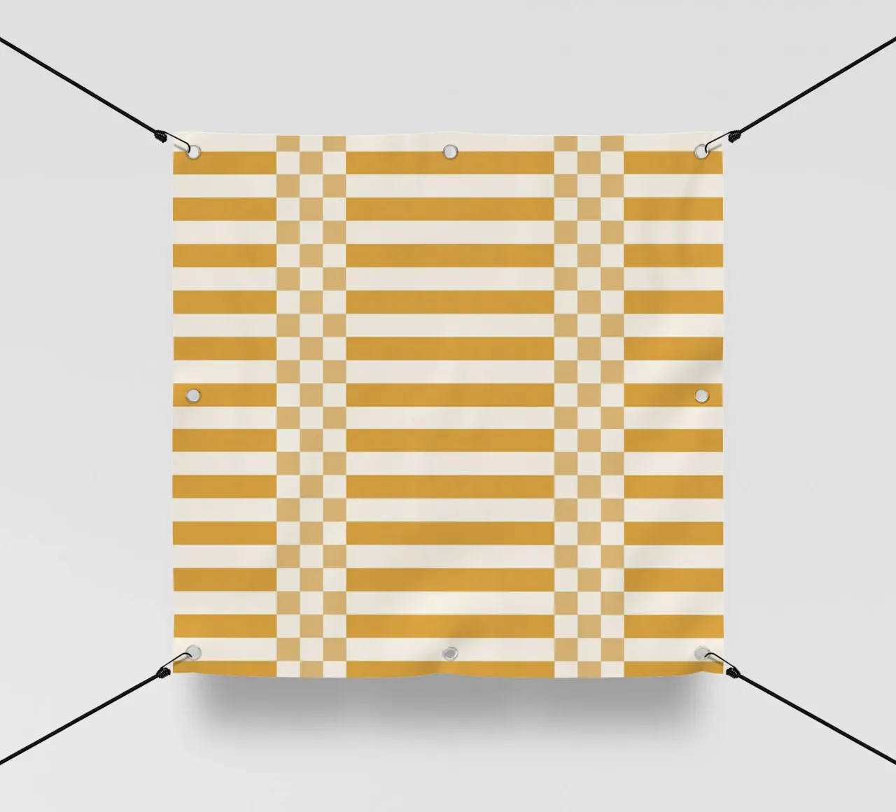 Light yellow checks and lines telo in pvc da TijanaArtStudio88