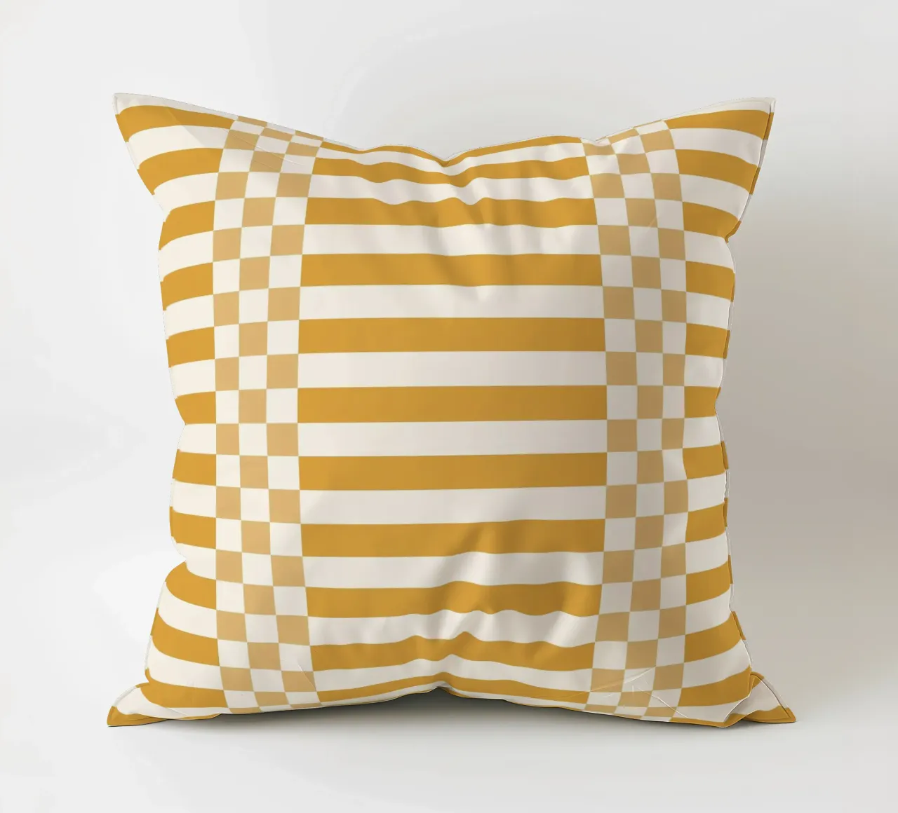 Light yellow checks and lines cuscino da TijanaArtStudio88