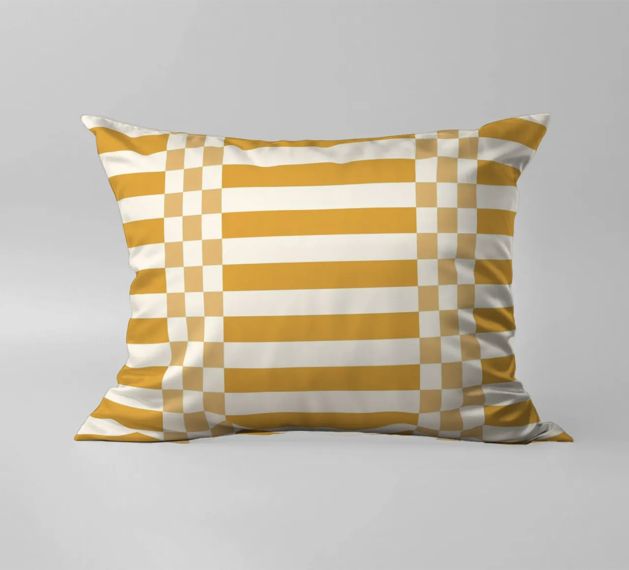 Light yellow checks and lines cuscino da TijanaArtStudio88