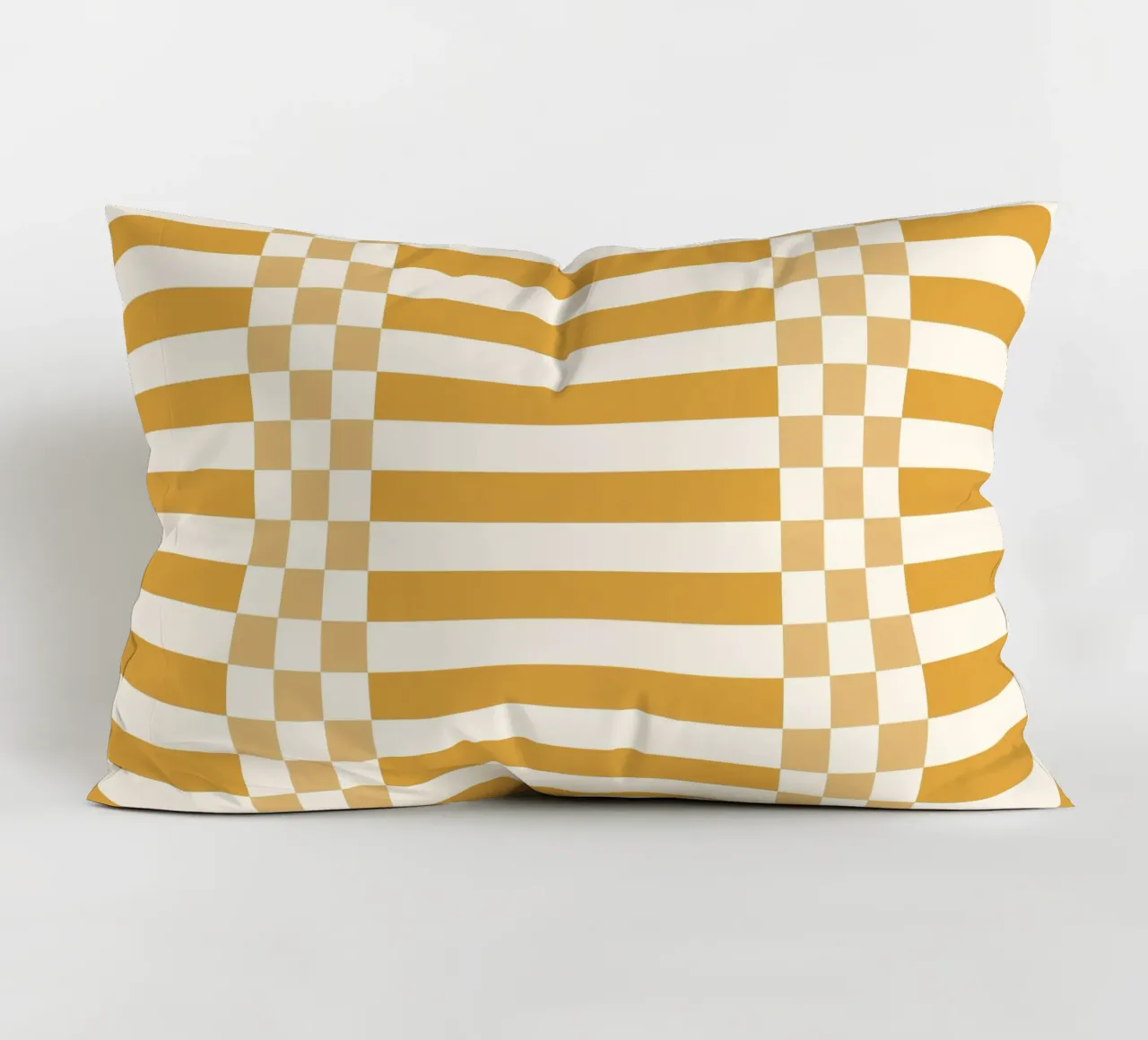 Light yellow checks and lines cuscino da TijanaArtStudio88