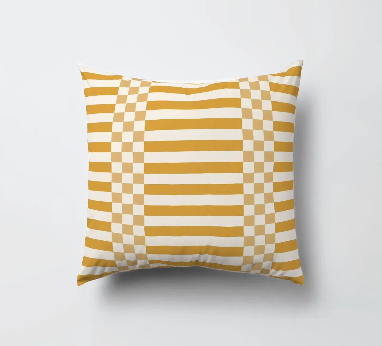 Light yellow checks and lines cuscino da TijanaArtStudio88