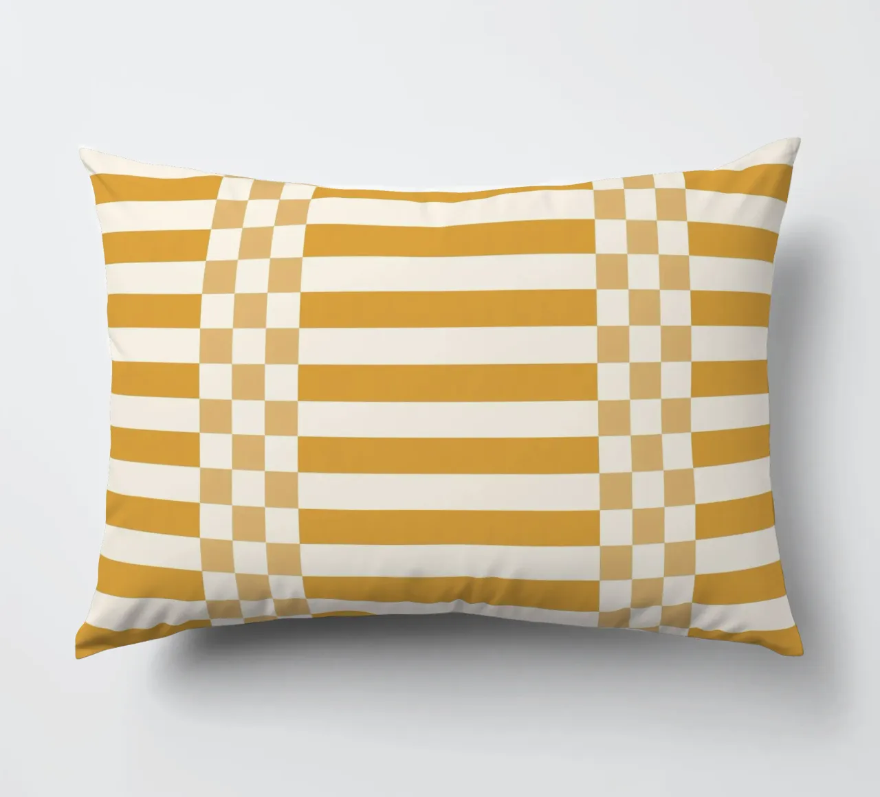 Light yellow checks and lines cuscino da TijanaArtStudio88