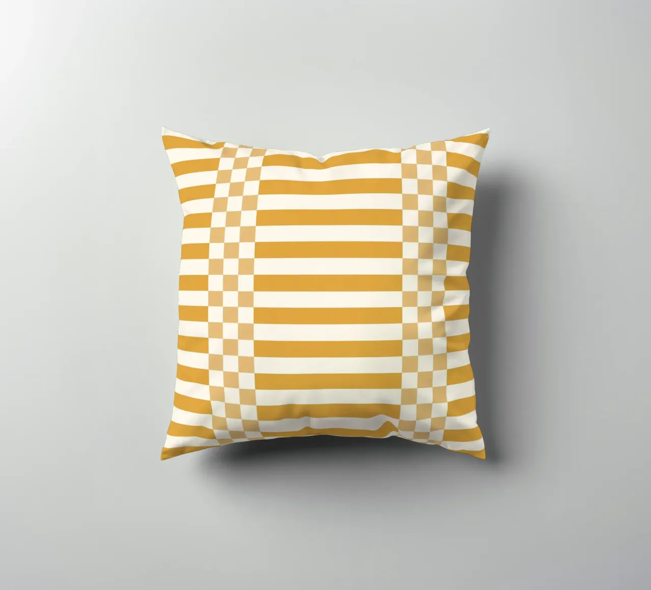 Light yellow checks and lines cuscino da TijanaArtStudio88