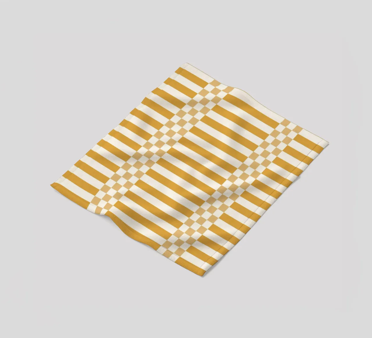Light yellow checks and lines coperta in pile da TijanaArtStudio88