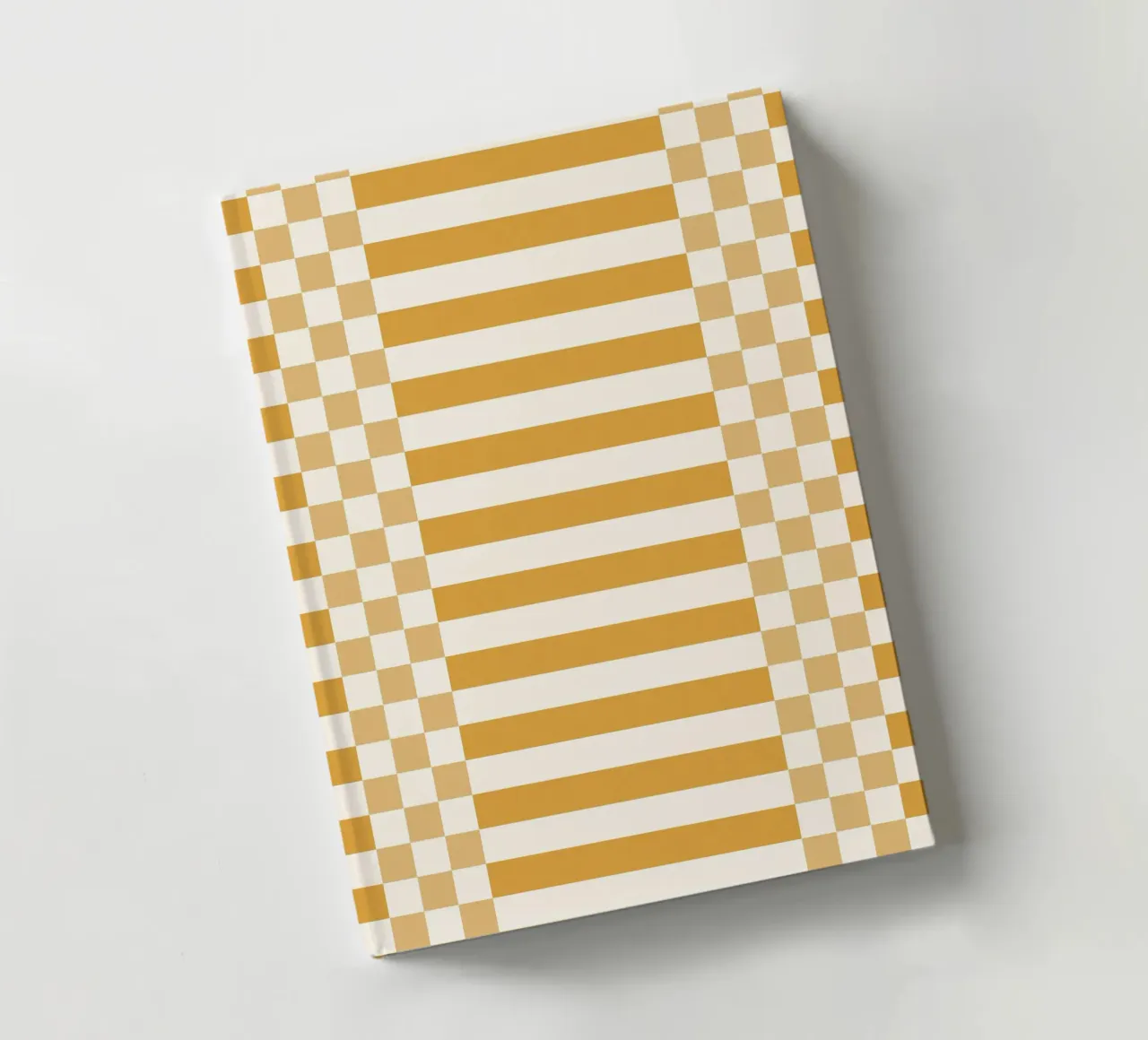 Light yellow checks and lines notebook by TijanaArtStudio88