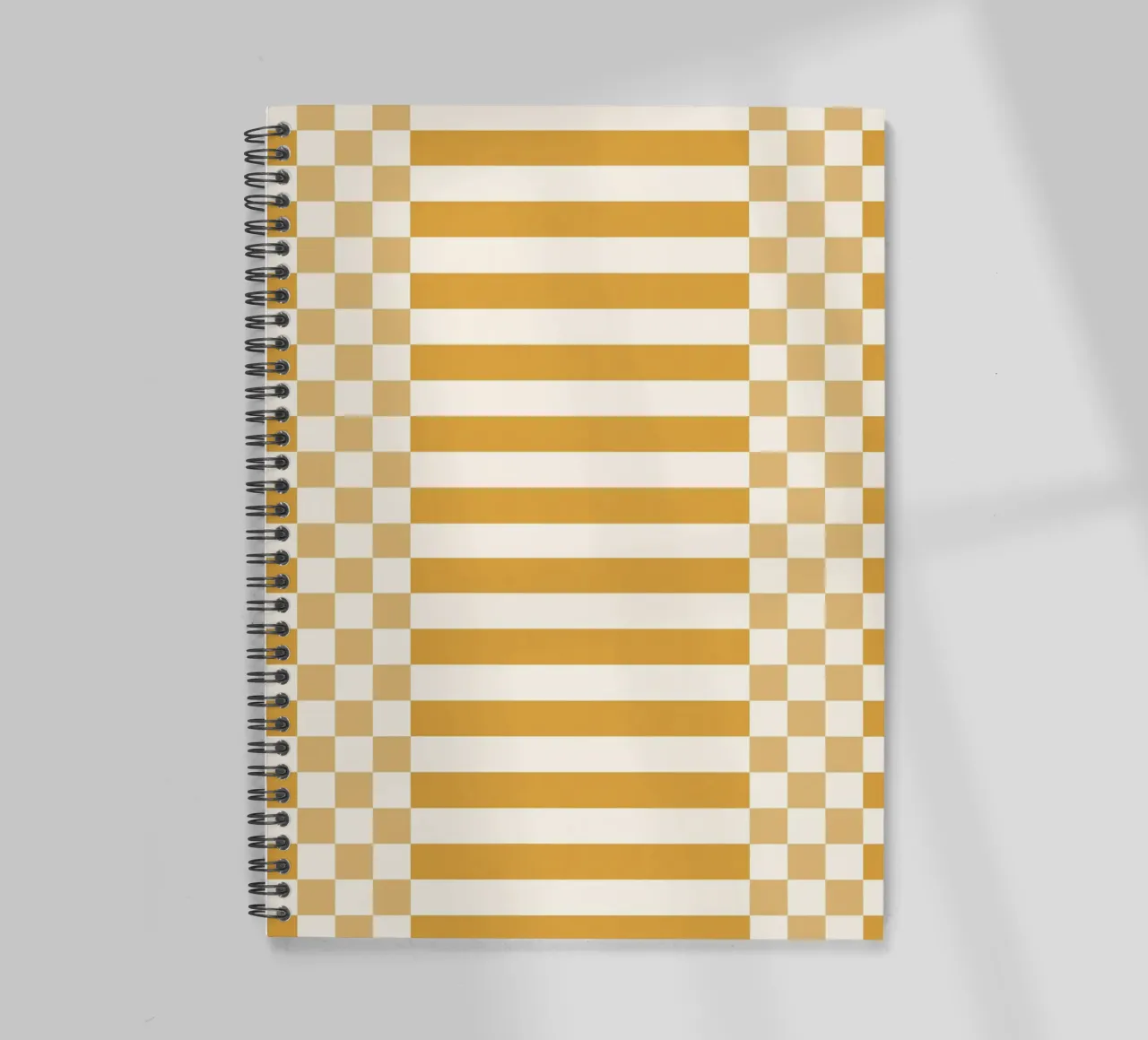 Light yellow checks and lines diario ad anelli da TijanaArtStudio88