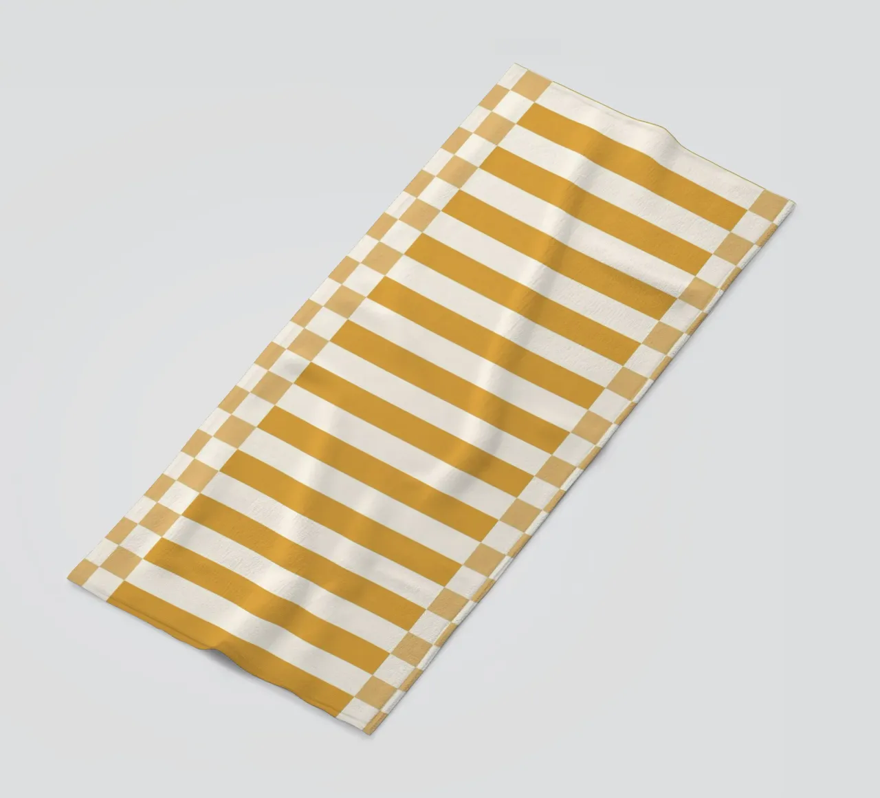 Light yellow checks and lines telo mare da TijanaArtStudio88