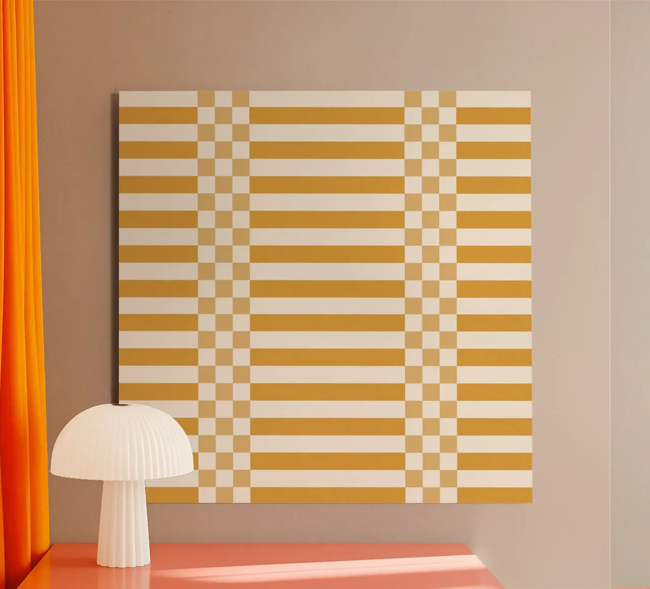 Light yellow checks and lines pannello forex da TijanaArtStudio88