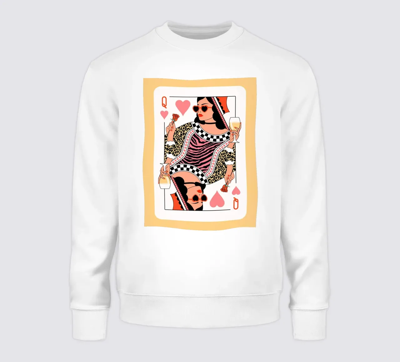 Reine de cœur - Jaune et rose sweat de Asha Designs