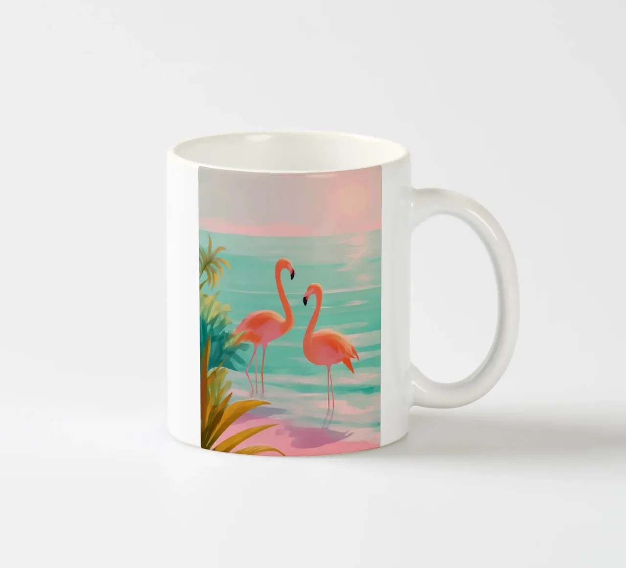 Pink Horizon – Flamingos at Dusk tazza in ceramica da Dune