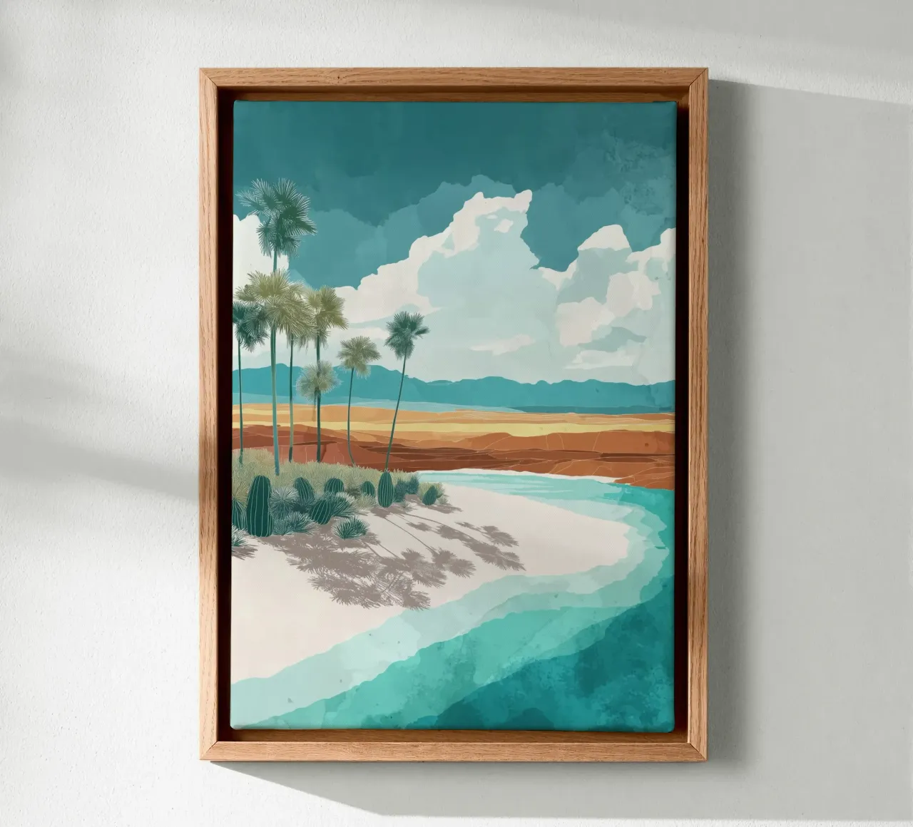 Tropical Mirage – Desert Dreams by the Shore tela con Cornice a cassetta da Dune
