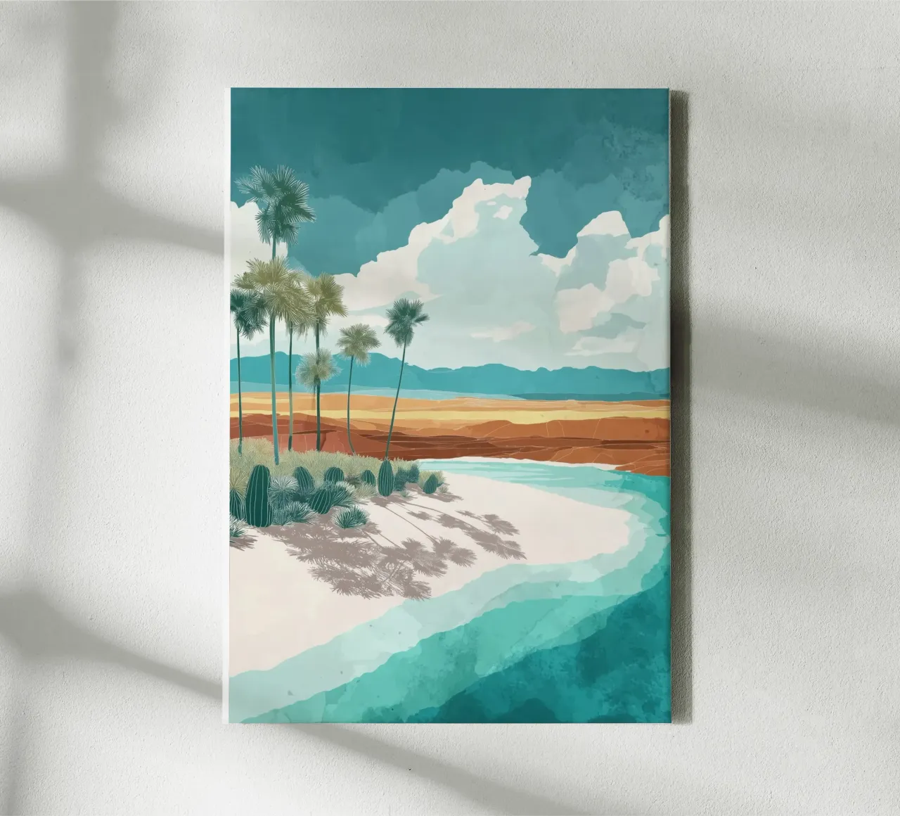 Tropical Mirage – Desert Dreams by the Shore tela con Cornice a cassetta da Dune