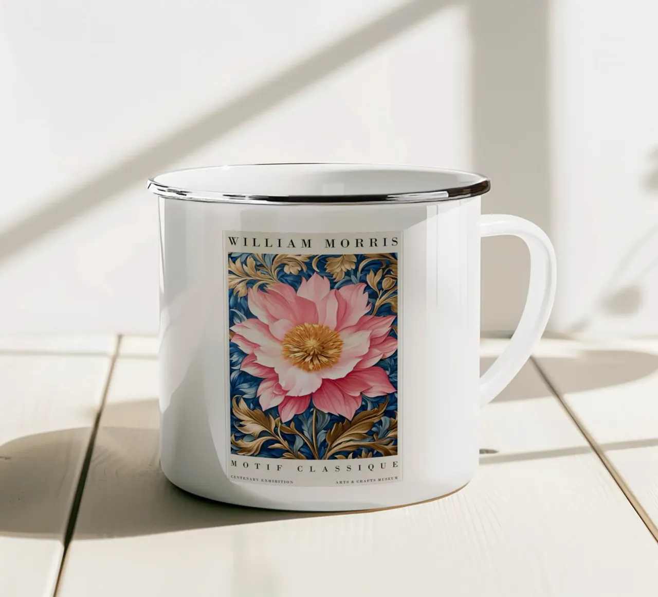 peonie in fiore tazza in smalto da Ropech Shop