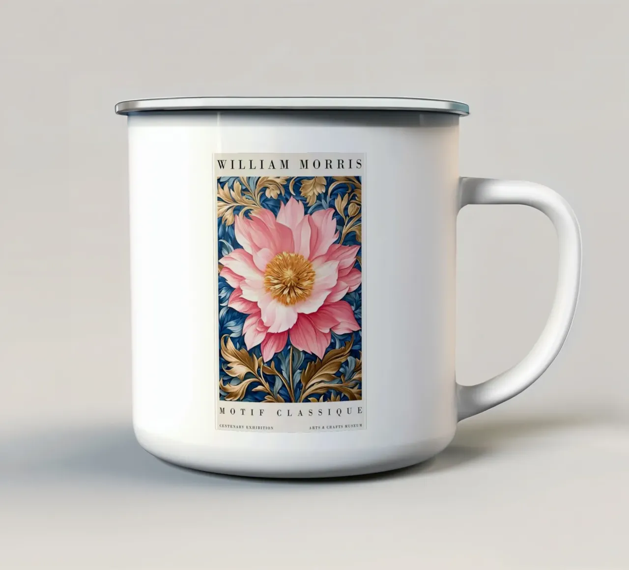 peonie in fiore tazza in smalto da Ropech Shop
