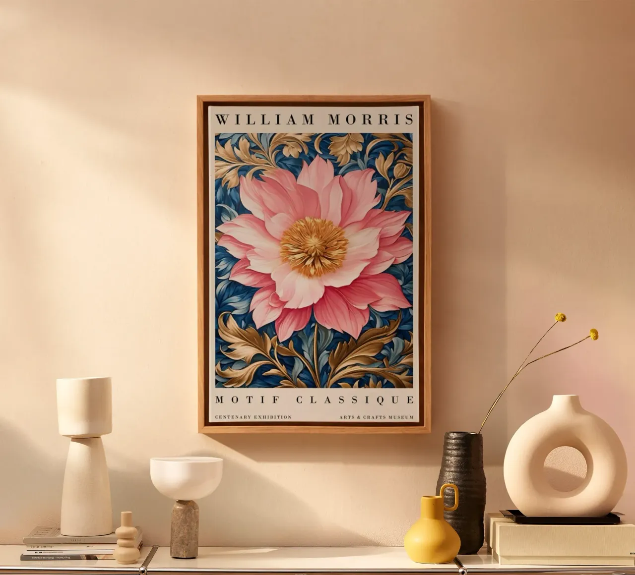 peonie in fiore tela con Cornice a cassetta da Ropech Shop