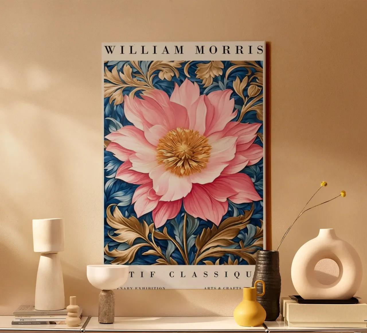 peonie in fiore tela con Cornice a cassetta da Ropech Shop