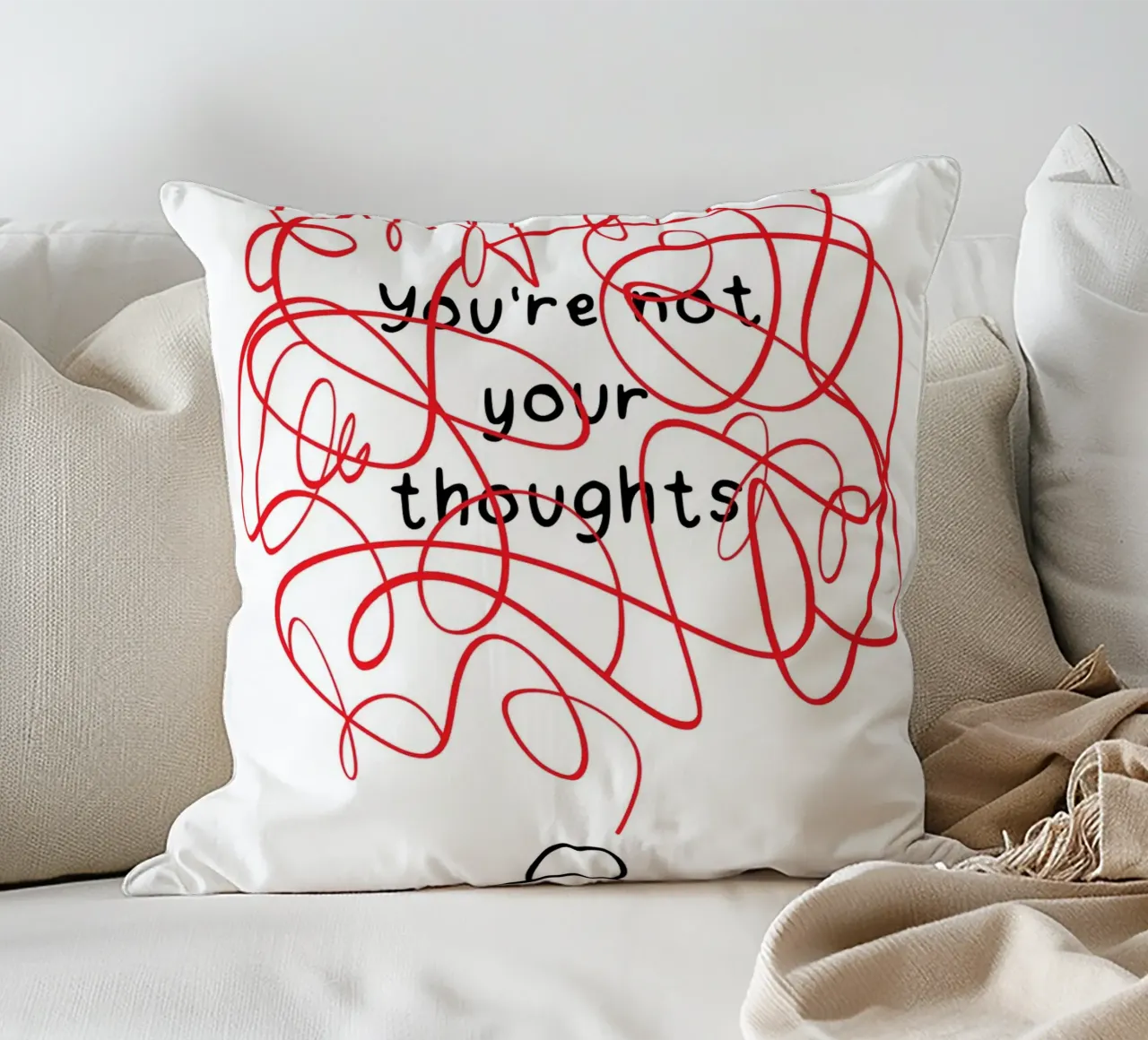 You're Not Your Thoughts cuscino da nabakumov