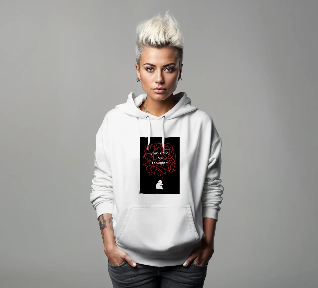 You're Not Your Thoughts felpa con cappuccio da nabakumov