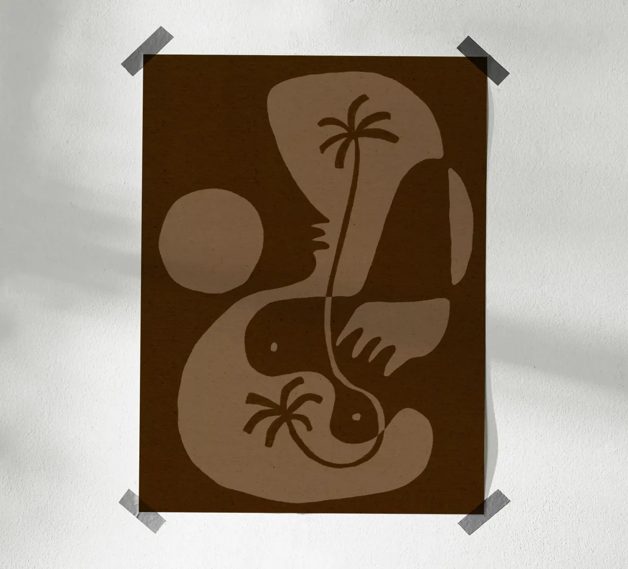 The Land Story 5 poster con telaio in alluminio da Shatha Al Dafai