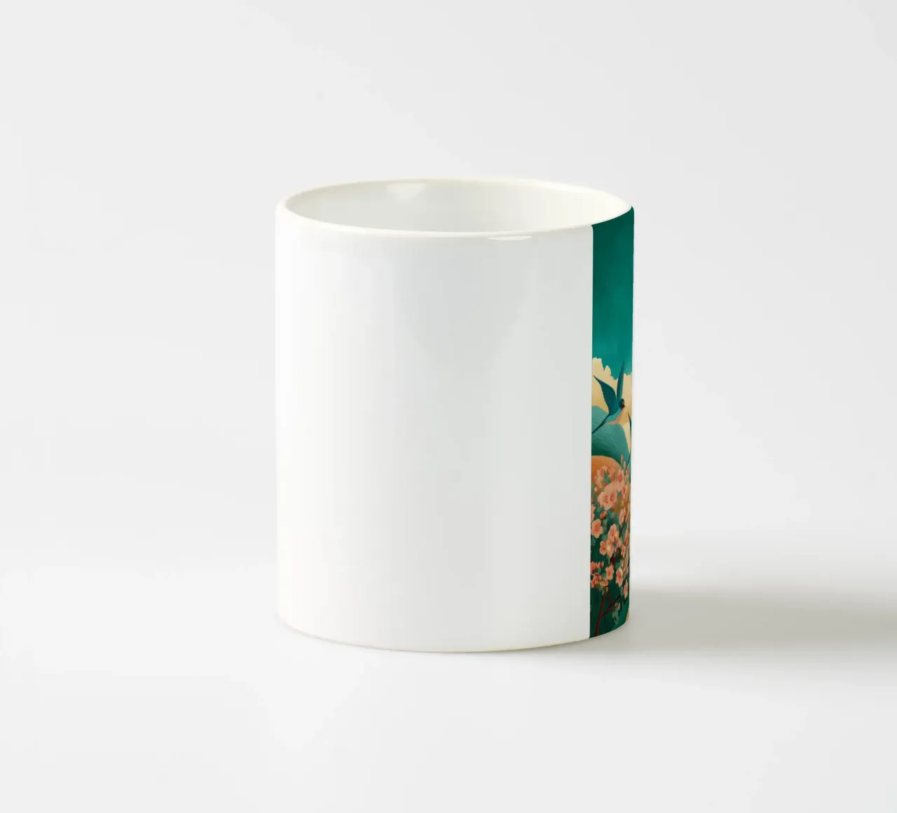 Swallows at Dawn – Flight Over Blossom Hills tazza in ceramica da Dune